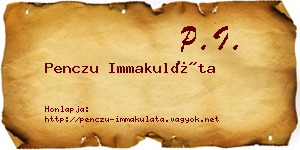 Penczu Immakuláta névjegykártya